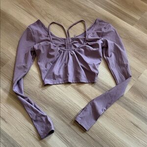 FP Movement by Free People Purple Long Sleeve Crop Top